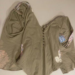 Free People Matilda Printed Bodysuit Willow Combo XS